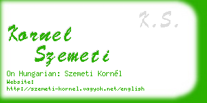 kornel szemeti business card