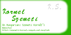 kornel szemeti business card